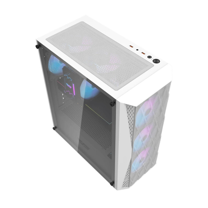 Кутия за компютър Darkflash DK352 White, ATX, с включени 4бр вентилатора - DK352-WH