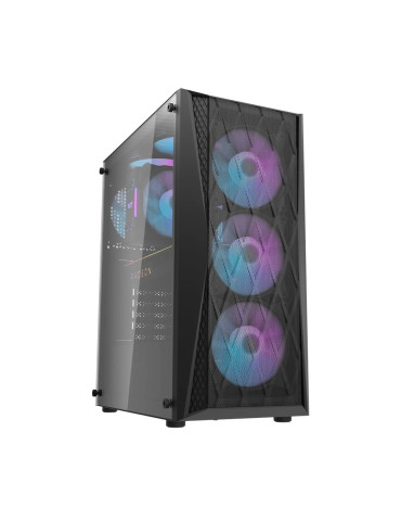 Кутия за компютър Darkflash DK352 Black , ATX, с включени 4бр вентилатора - DK352-BK