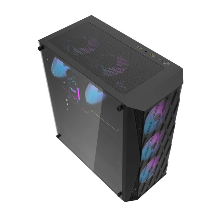 Кутия за компютър Darkflash DK352 Black , ATX, с включени 4бр вентилатора - DK352-BK