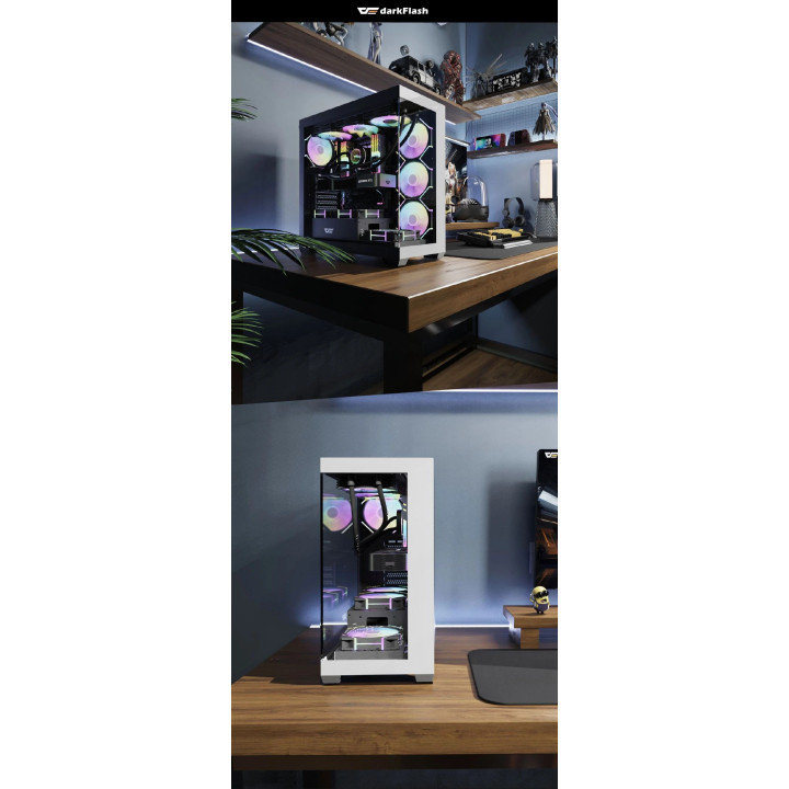 Кутия за компютър Darkflash DS900 White, ATX, USB-C - DS900-WH