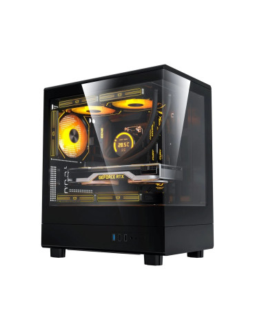 Кутия за компютър Darkflash DB330M Black, mATX, Reversed fans included - DB330M-BLACK