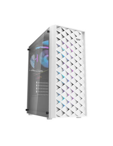 Кутия за компютър Darkflash DK351 White, ATX, с включени 4бр вентилатора - DK351-WH