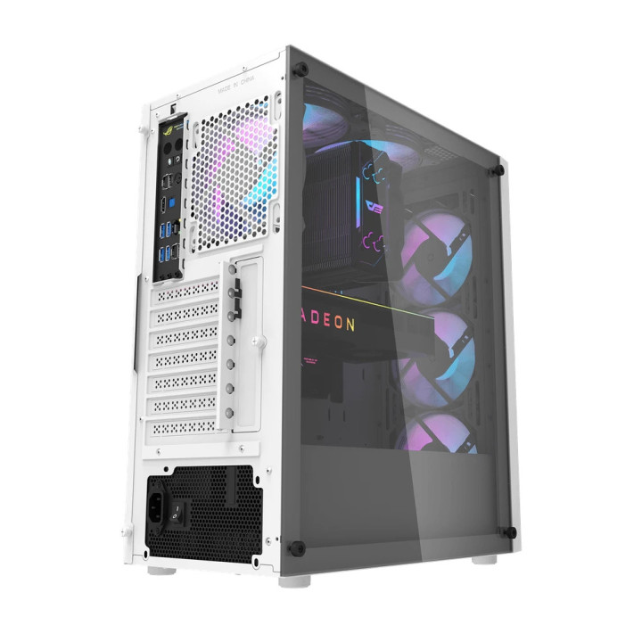 Кутия за компютър Darkflash DK351 White, ATX, с включени 4бр вентилатора - DK351-WH