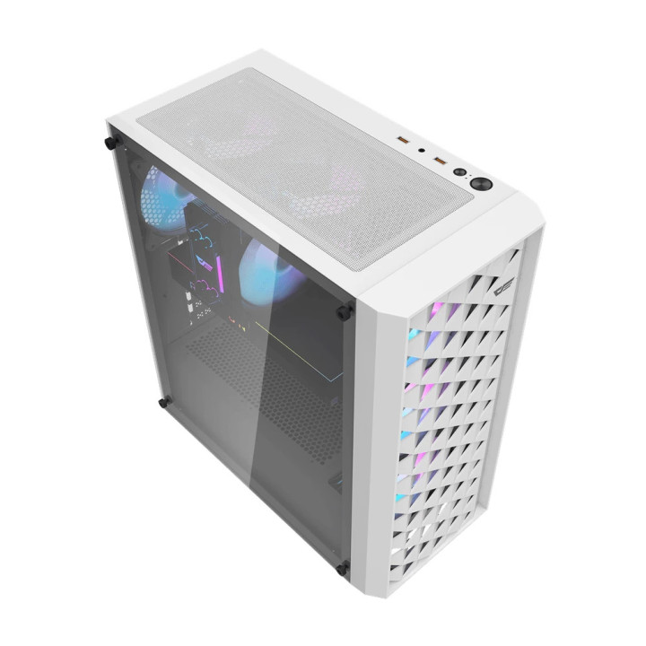 Кутия за компютър Darkflash DK351 White, ATX, с включени 4бр вентилатора - DK351-WH
