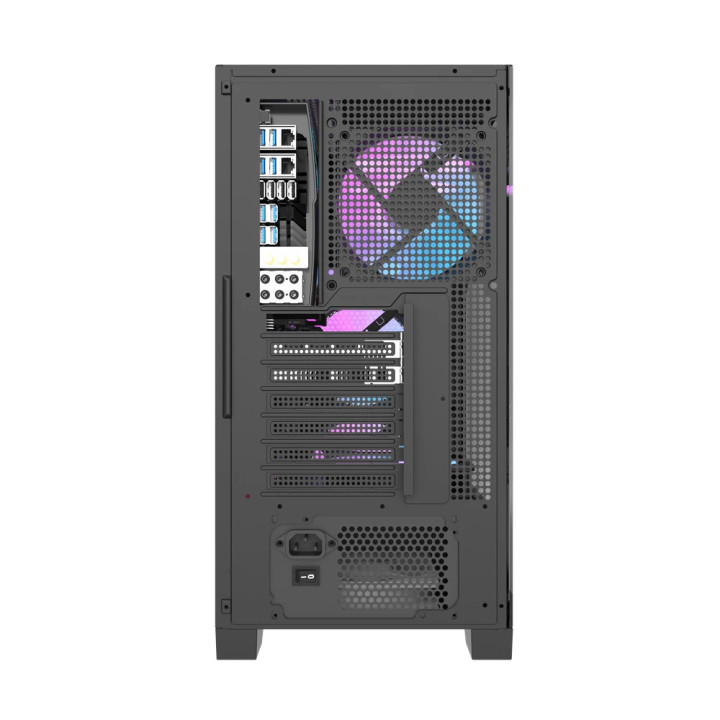 Кутия за компютър Darkflash DRX70 Mesh Black, ATX, с включени 4бр ARGB вентилатора, USB-C - DRX70-MESH-BK