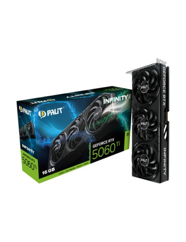 Видео карта Palit GeForce RTX 5060 Ti Infinity 3 16GB GDDR7, 128bit - NE7506T019T1-GB2061S