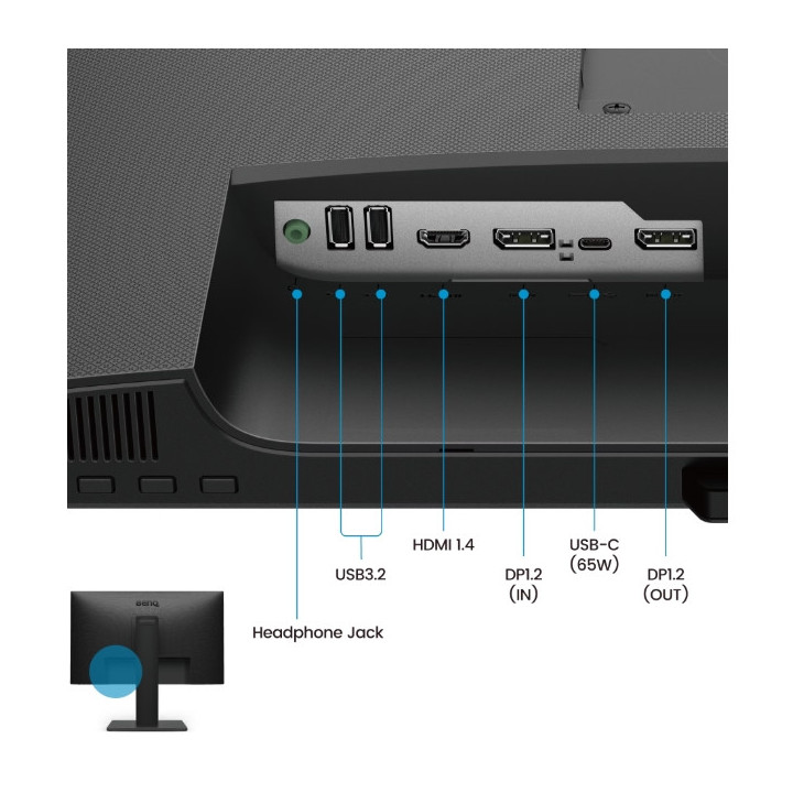 Монитор BenQ BL2786TC, 27" IPS, 1920x1080 FHD, AG, 100Hz, 5ms, 99% sRGB, B.I. Gen2, LBL, ePaper, Eye-CareU, Daisy Chain, Ergo Design, Coding mode, USB-C (DP alt. PD 65W), DP1.2, HDMI1.4, DP out (MST), Speaker 2Wx2 - 9H.LMPLB.QBE