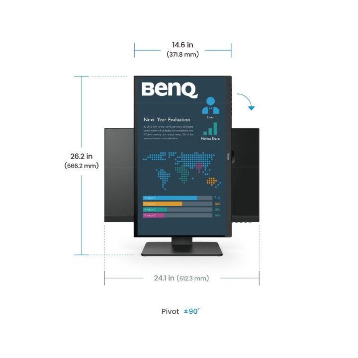 Монитор BenQ BL2786TC, 27" IPS, 1920x1080 FHD, AG, 100Hz, 5ms, 99% sRGB, B.I. Gen2, LBL, ePaper, Eye-CareU, Daisy Chain, Ergo Design, Coding mode, USB-C (DP alt. PD 65W), DP1.2, HDMI1.4, DP out (MST), Speaker 2Wx2 - 9H.LMPLB.QBE