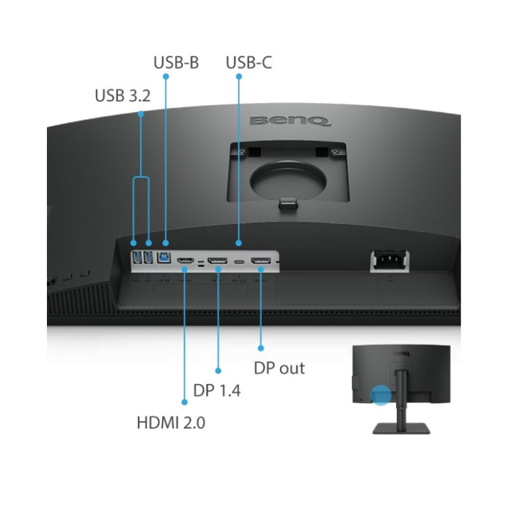 Монитор BenQ PD2506Q 25" IPS, 2560x1440 WQHD, 95% P3, DisplayHDR 400, Uniformity, KVM, MST Daisy Chain, USB-C 65W Power Delivery, HDMI, DP, HAS, eye-care, Factory Calibration, Calman Certification, USB Hub - 9H.LLDLB.QBE