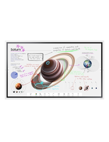 Интерактивен дисплей Samsung Flip PRO WM65B 65", 160, VA, 8ms, 350 cd/m2, 4000:1 Contrast, 4K Digital Flipchart TOUCH, Mirroring, Remote Management, Wi-Fi, 2xHDMI 2.0, DP 1.2, RJ45, RS232, Tizen 6.5, White - LH65WMBWBGCXEN
