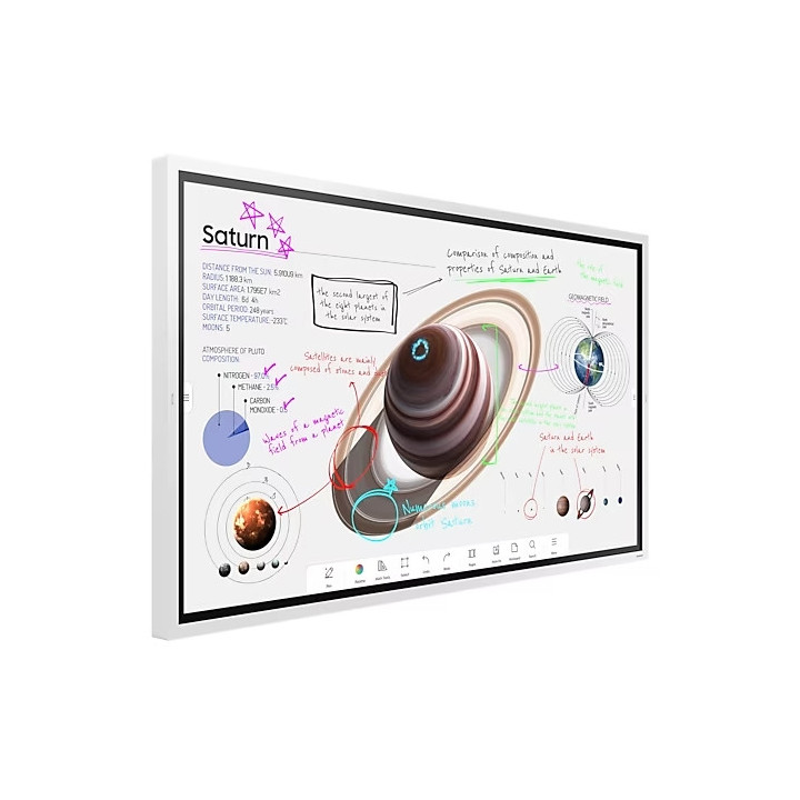 Интерактивен дисплей Samsung Flip PRO WM65B 65", 160, VA, 8ms, 350 cd/m2, 4000:1 Contrast, 4K Digital Flipchart TOUCH, Mirroring, Remote Management, Wi-Fi, 2xHDMI 2.0, DP 1.2, RJ45, RS232, Tizen 6.5, White - LH65WMBWBGCXEN