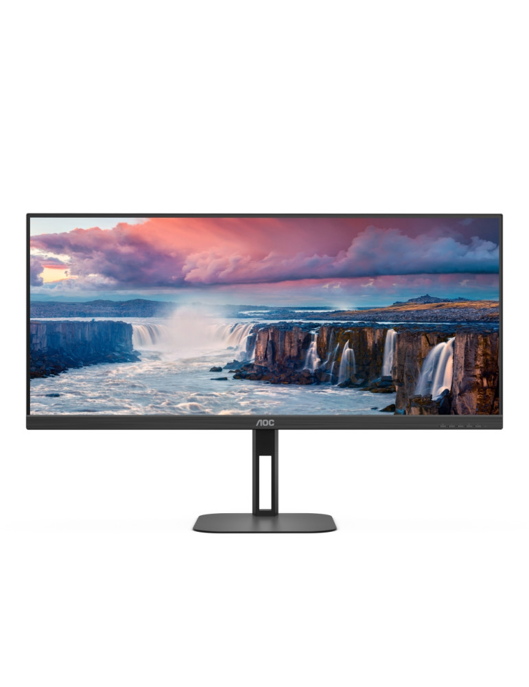 Монитор AOC U34V5C/BK, 34" VA WLED, 3440x1440, 100Hz, 4ms GtG, 1ms MPRT, 300cd m/2, 4000:1, 20M:1 DCR, Adaptive Sync, FlickerFree, Low Blue Light, 5Wx2, Height Adjust, HDMI, DP, USB hub