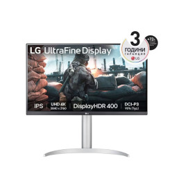 Монитор LG 27UP650P-W, 27" UHD 4K IPS AG, DCI-P3 95%, Cinema Screen, 5ms, 1200:1, Mega DFC, 400 cd/m2, 3840x2160, AMD FreeSync, HDR 10, VESA Display HDR 400, HDMI, DP, FreeSync, Headphone out, Height Adjustable, Pivot Reader Mode, Black - 27UP650K-W