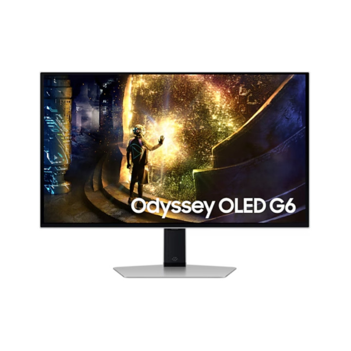 Монитор Samsung 27DG610 27" Odyssey G6 Smart, OLED, 240 Hz, 1 ms GTG, 2560x1440, DP 1.4, 2xHDMI 2.1, 2xUSB, Wi-Fi, Bluetooth, Tizen, Silver - LS27DG610SUXEN