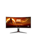 Монитор AOC CU34G2XP/BK, 34" Curved 1500R VA, WLED, 3440x1440, 180Hz, 1ms GtG, 1ms MPRT, 430 cd/m2, 4000:1, 80M:1 DCR, Height Adjust, 2xHDMI, 2xDP, USB hub