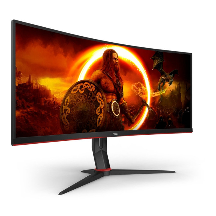 Монитор AOC CU34G2XP/BK, 34" Curved 1500R VA, WLED, 3440x1440, 180Hz, 1ms GtG, 1ms MPRT, 430 cd/m2, 4000:1, 80M:1 DCR, Height Adjust, 2xHDMI, 2xDP, USB hub