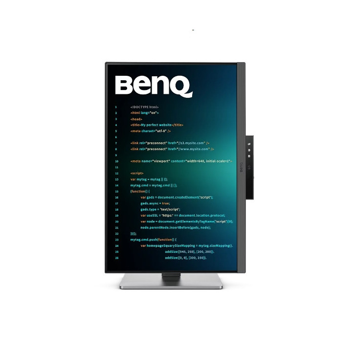 Монитор BenQ RD240Q, 24.1”, 2560x1600 WQXGA, Programming Monitor, 16:10, 1.07 billions col., HDR10, 1000:1, 20M:1 DCR, 300 cd/m2, HDMI 2.0, DP 1.4, USB-C (90W), Flicker-free, B.I. Gen2, Low Blue Light  - 9H.LLXLA.TBE