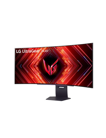 Монитор LG 45GS95QE-B, 44.5" Ultragear OLED 0.03ms (GtG), 21:9 Curved Gaming WQHD  (3440x1440), 240HZ, 1500000:1, 1300 cd/m2, DCI-P3 98%, AMD FreeSync, NVIDIA G-Sync, VRR, HDR 400, PBP, USB Down/Up-stream, HDMI, DP, Black