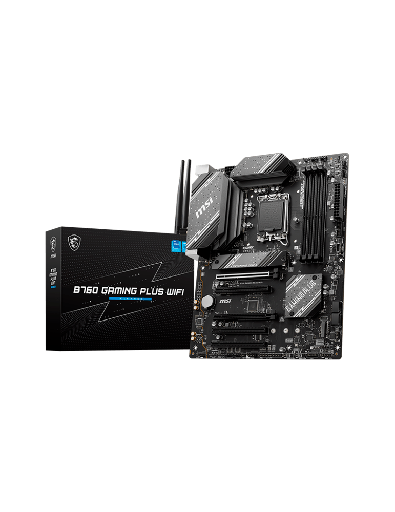 Дънна платка MSI B760 GAMING PLUS WIFI, ATX, LGA1700, DDR5, 2x M.2