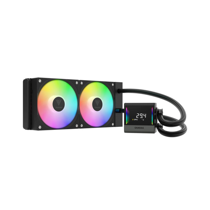 Водно охлаждане за процесор Gamdias Chione E4-240, LCD Screen, A-RGB - CHIONE-E4-240