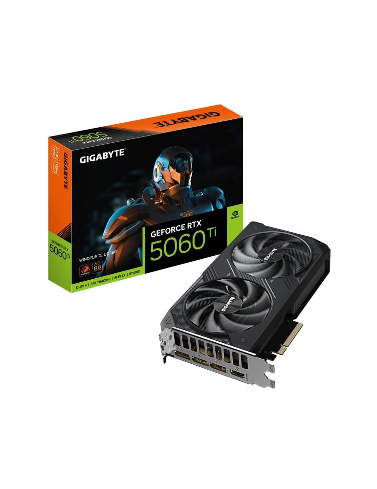 Видео карта Gigabyte GeForce RTX 5060 TI WINDFORCE OC 16GB GDDR7 - GV-N506TWF2OC-16GD