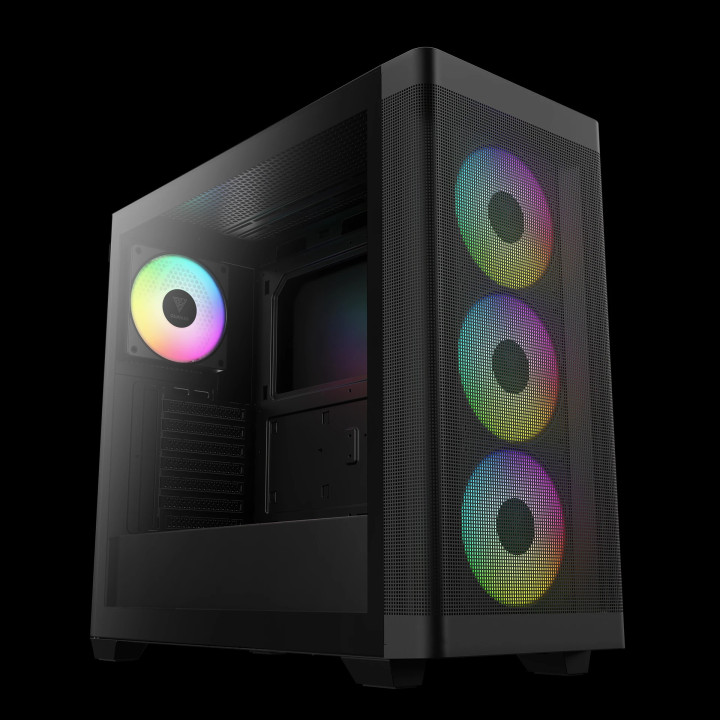 Кутия за компютър Gamdias ATHENA M3 Black, E-ATX, USB-C, 4 x 120 mm A-RGB, Mesh, Tempered Glass - ATHENA-M3-BLACK