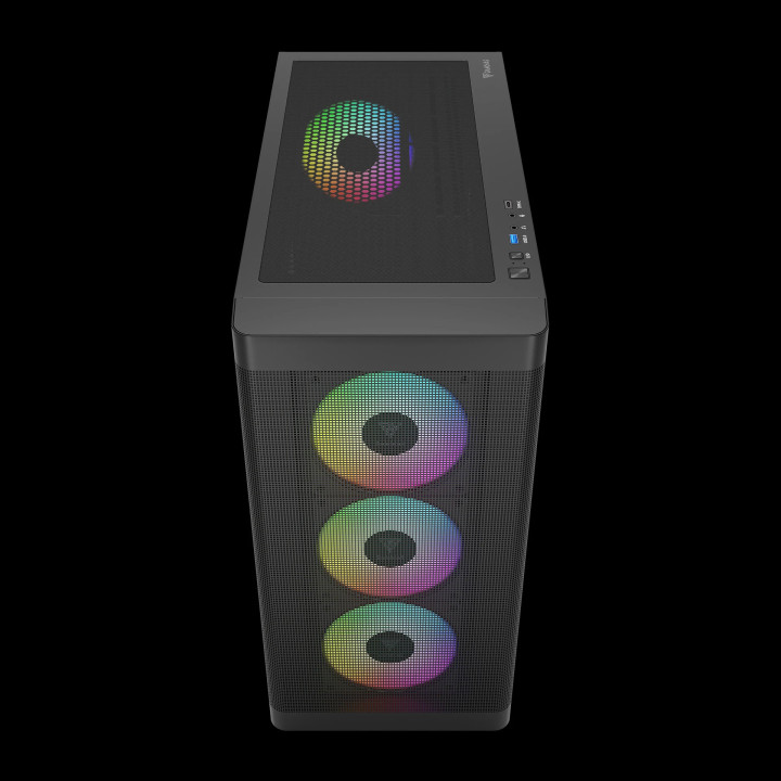 Кутия за компютър Gamdias ATHENA M3 Black, E-ATX, USB-C, 4 x 120 mm A-RGB, Mesh, Tempered Glass - ATHENA-M3-BLACK
