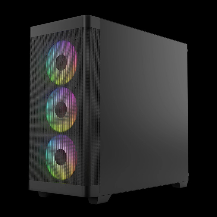 Кутия за компютър Gamdias ATHENA M3 Black, E-ATX, USB-C, 4 x 120 mm A-RGB, Mesh, Tempered Glass - ATHENA-M3-BLACK