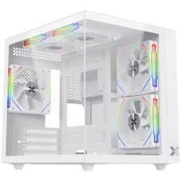 Кутия за компютър Xigmatek Aqua M Lite Arctic,White, mATX, 4PCS G22A Arctic Reverse & 1PC G22A Arctic, ARGB Remote Control Box) - AQUA_M_LITE_ARCTIC