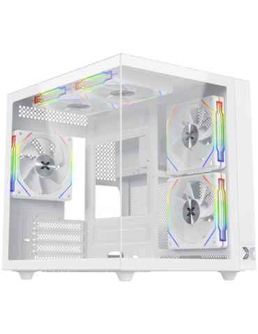 Кутия за компютър Xigmatek Aqua M Lite Arctic,White, mATX, 4PCS G22A Arctic Reverse & 1PC G22A Arctic, ARGB Remote Control Box) - AQUA_M_LITE_ARCTIC