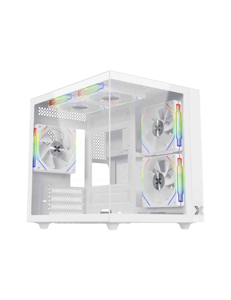 Кутия за компютър Xigmatek Aqua M Lite Arctic,White, mATX, 4PCS G22A Arctic Reverse & 1PC G22A Arctic, ARGB Remote Control Box) - AQUA_M_LITE_ARCTIC