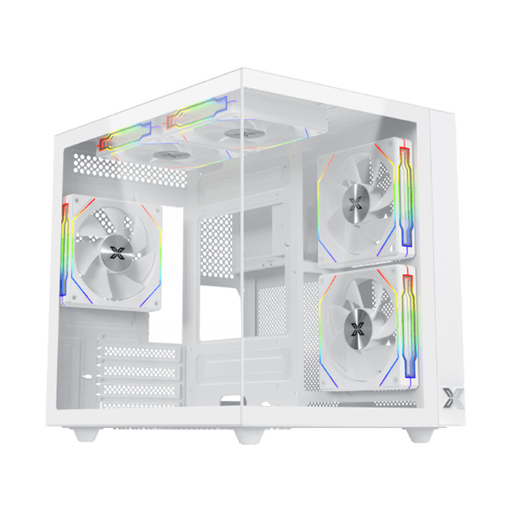Кутия за компютър Xigmatek Aqua M Lite Arctic,White, mATX, 4PCS G22A Arctic Reverse & 1PC G22A Arctic, ARGB Remote Control Box) - AQUA_M_LITE_ARCTIC