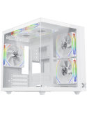 Кутия за компютър Xigmatek Aqua M Lite Arctic,White, mATX, 4PCS G22A Arctic Reverse & 1PC G22A Arctic, ARGB Remote Control Box) - AQUA_M_LITE_ARCTIC