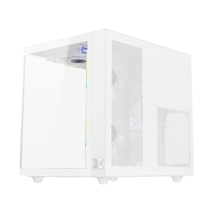 Кутия за компютър Xigmatek Aqua M Lite Arctic,White, mATX, 4PCS G22A Arctic Reverse & 1PC G22A Arctic, ARGB Remote Control Box) - AQUA_M_LITE_ARCTIC