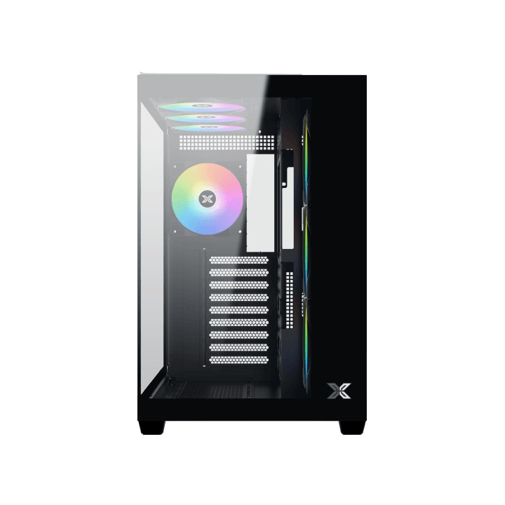 Кутия за компютър Xigmatek Aqua V Air, Black, ATX, 6PCS Z22A Reverse & 1PC Z22A & ARGB Remote Control Kit - AQUA_V_AIR
