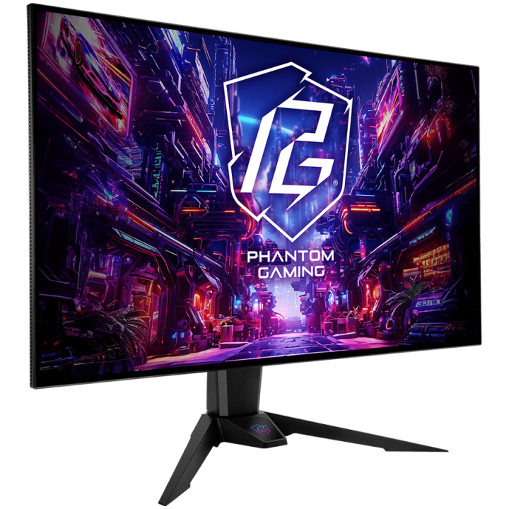 Монитор Asrock PGO32UFS 31.5" 4K (3840x 2160) OLED, AG, 240/480 Hz, 132% sRGB, 16:9, 1 500 000:1, 0.03 ms, Speakers, 2x HDMI 2.0, 2x DP 1.2, 4x USB 3.2, 1x USB-C, 3.5mm, Wi-Fi antenna