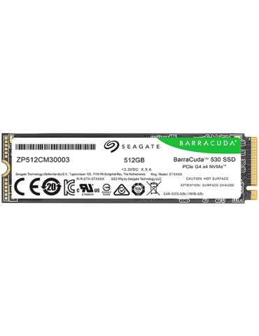 SSD диск Seagate 512GB BarraCuda 530 M.2 2280-S2 PCIe Gen4 x4 NVMe 2.0, Read/Write: 7200/4300 MBps, TBW 300 - ZP512CM3A003