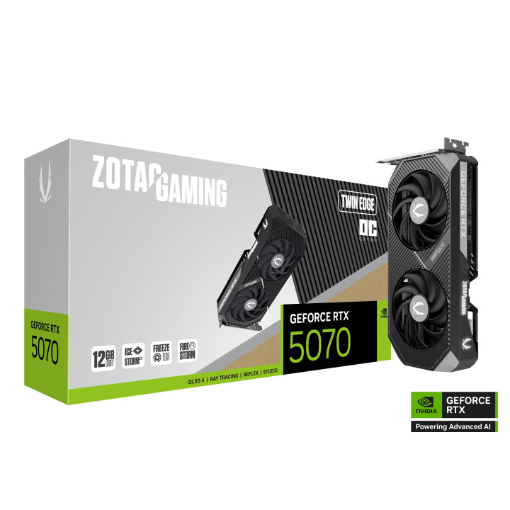 Видео карта Zotac Gaming GeForce RTX 5070 Twin Ege OC 12GB GDDR7 - ZT-B50700H-10P