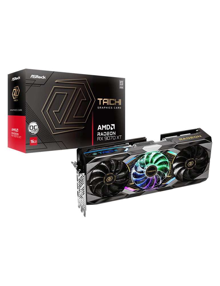 Видео карта AsRock Radeon RX 9070 XT TAICHI OC 16GB GDDR6 - RX9070XT TC 16GO