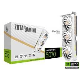 Видео карта Zotac Gaming GeForce RTX 5070 AMP White Edition 12GB GDDR7 - ZT-B50700FQ-10P