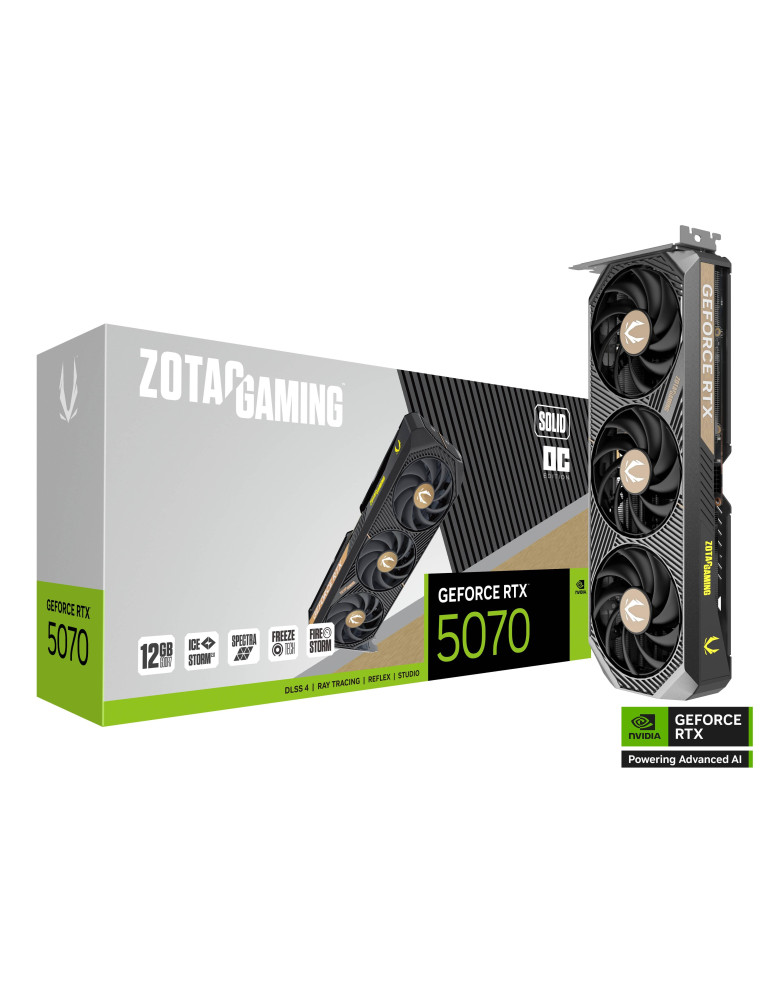 Видео карта Zotac Gaming GeForce RTX 5070 Solid OC 12GB GDDR7 - ZT-B50700J-10P