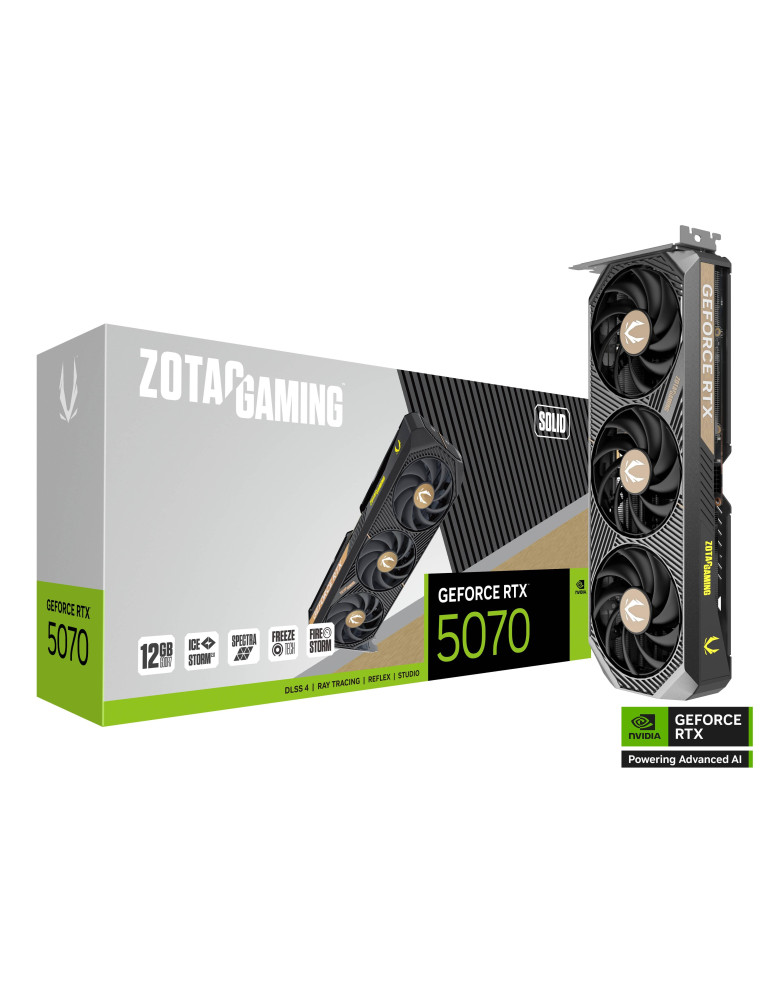 Видео карта Zotac Gaming GeForce RTX 5070 Solid 12GB GDDR7 - ZT-B50700D-10P