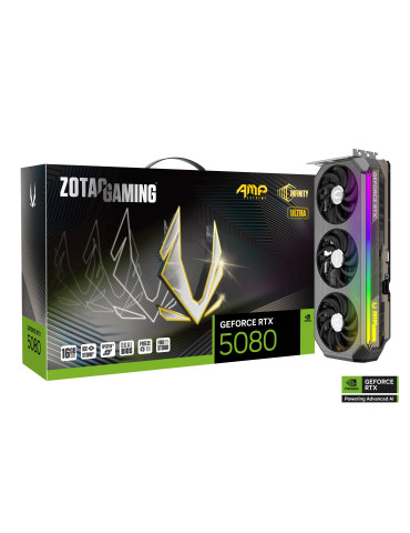 Видео карта Zotac Gaming GeForce RTX 5080 AMP Extreme Infinity Ultra 16GB GDDR7 - ZT-B50800BU-10P