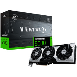 Видео карта MSI Nvidia GeForce RTX 5080 16G VENTUS 3X OC PLUS, 16GB GDDR7, 256bit