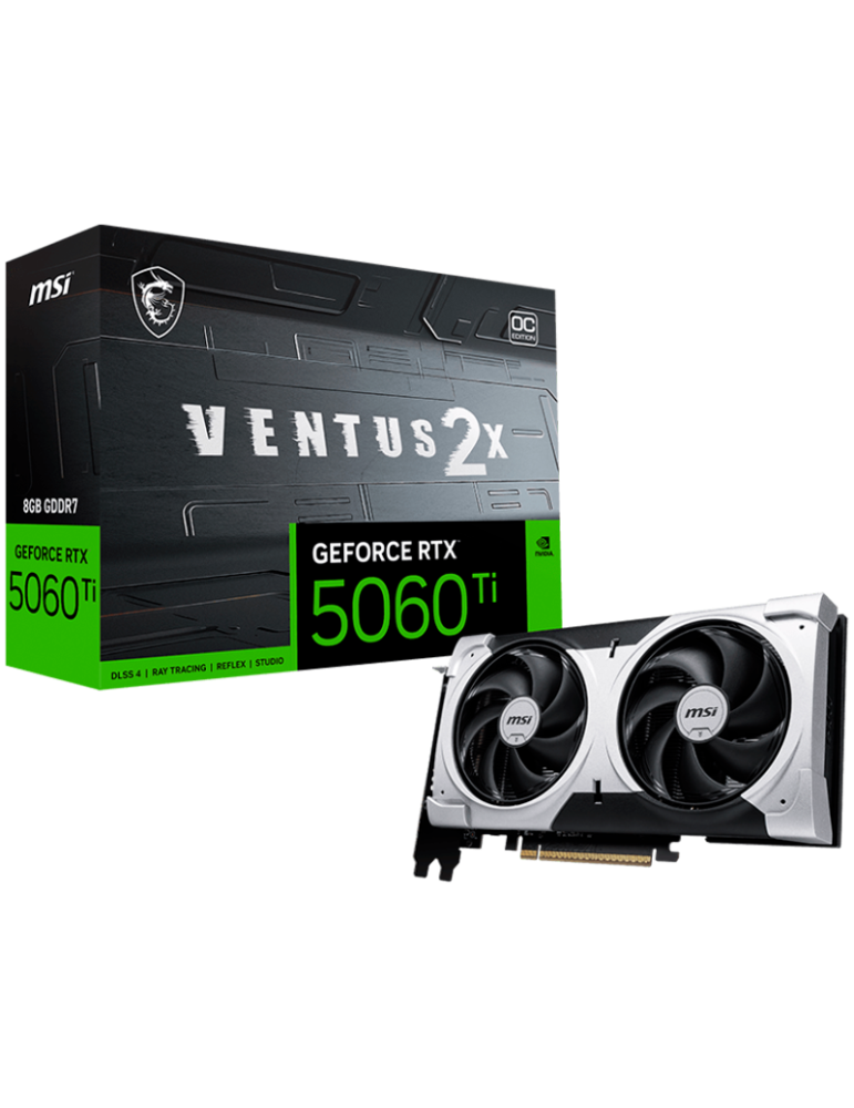 Видео карта MSI NVIDIA GeForce RTX 5060 Ti 16G VENTUS 2X PLUS, 16GB GDDR7, 128bit