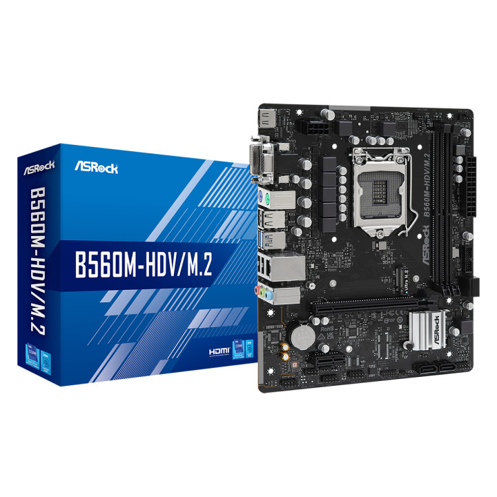 Дънна платка AsRock B560M-HDV/M.2, LGA1200, mATX, PCIe 4.0