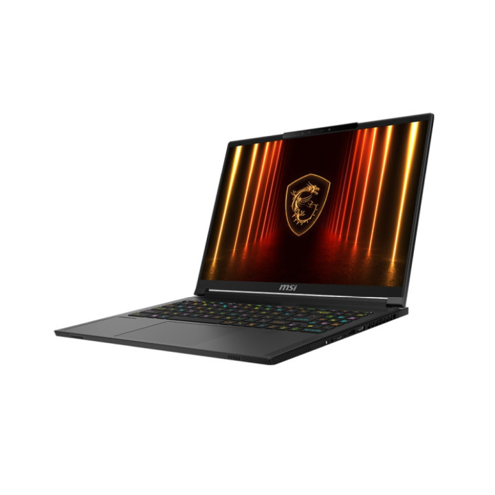 Лаптоп MSI Stealth A16 AI  A3XWHG, AMD Ryzen AI 9 HX 370, 16" 16:10 QHD  (2560x1600) OLED 240Hz 1ms, 32GB DDR5 LPDDR5x RAM, 2TB SSD, NVIDIA GeForce RTX 5070 Ti 12GB GDDR7 992 AI TOPS, Wi-Fi 7, Win 11 Home - 9S7-15FL35-023