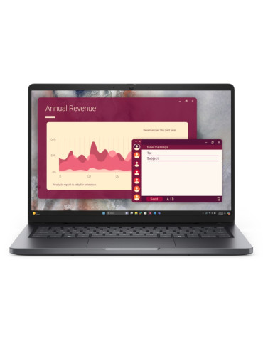 Лаптоп Dell Pro 14 PC14250, Intel Core Ultra 5 235U vPro, 14" FHD (1920x1200) 300nits AG, 16GB DDR5 RAM, 512GB SSD, Intel Graphics, FHD HDR IR Cam and Mic, Wi-Fi 6E, FPR, Backlit Kb, Win 11 Pro, Platinum silver - BTO106_PC14250_EMEA