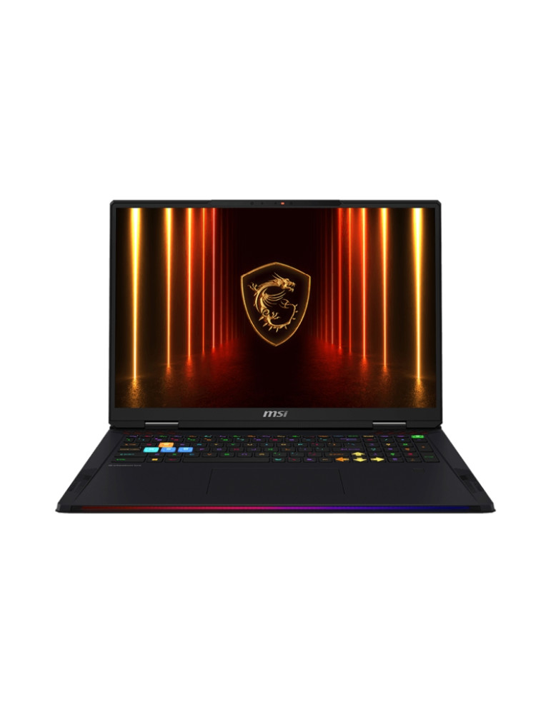 Лаптоп MSI Raider A18 HX A9WIG, AMD Ryzen 9 9955HX3D, 18" 16:10 UHD  (3840x2400), MiniLED, 120Hz, 64GB DDR5 RAM, 2TB SSD, NVIDIA GeForce RTX 5080 16GB GDDR7 1334 AI TOPS, Wi-Fi 7, Win 11 Home - 9S7-182L72-047