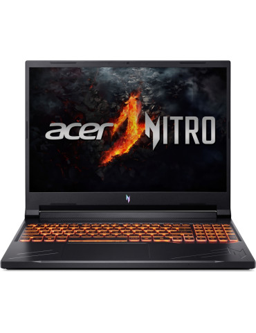 Лаптоп Acer Nitro 16, ANV16-71-76BW, Intel Core i7-14650HX, 16" FHD IPS 165Hz, 16GB DDR5 RAM, 512GB SSD, GeForce RTX 4050 6GB GDDR6, Wi-Fi 6 AX201 BT5.1, Killer E2650, HD Cam, KB Backlight, No OS, Black - NH.QTREX.00C